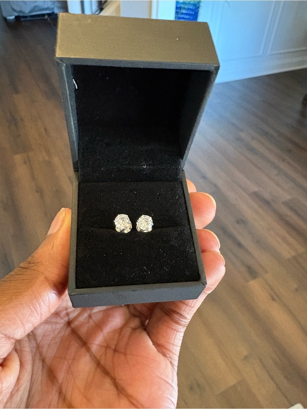 Sparkling Clear Cubic Zirconia Stud Earrings - Silver Tone
